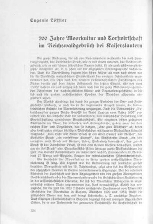 200 Jahre Moorkultur und Torfwirtschaft im Reichswaldgebrüch bei Kaiserslautern. Eugenie Löffler.