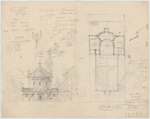 Thiersch, August ; Nürnberg (Bayern); Kath. - Apostolische Kirche, Projekt - Grundriss, Ansicht