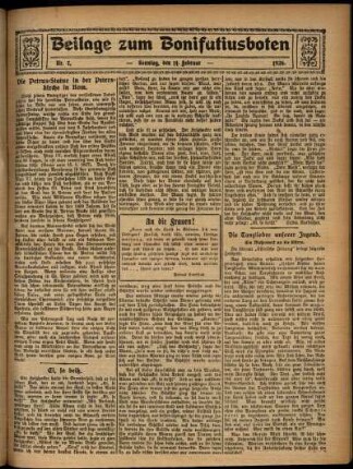 Zweite Ausgabe vom Sonntag, den 14. Februar 1926.