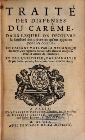 Traité des Dispenses du Carême