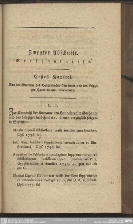 Zweyter Abschnitt. Vorkenntnisse