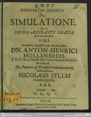Disputatio de simulatione