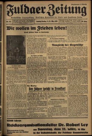 Erste Ausgabe vom Samstag, den 14. März 1936.