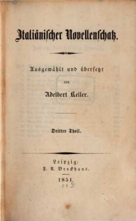 Italiänischer Novellenschatz, 3