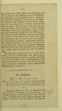 III. Abschnitt. Der Fortgang