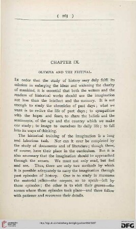 Chapter IX: Olympia and the festival