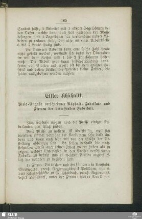 Elfter Abschnitt. Preis-Angabe verschiedener Asphalt-Fabrikate und Firmen der betreffenden Fabrikate