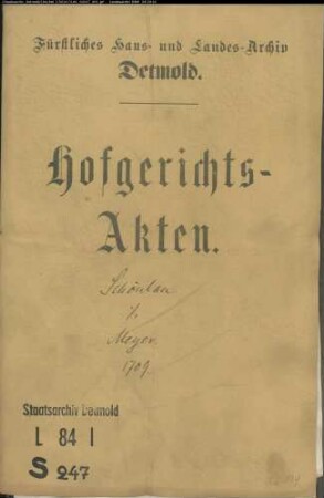 Schönlau, Vogt zu Schlangen gegen Christian Meyers Erben - Schuldforderung