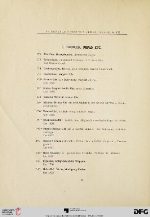 e) Bronzen, Uhren etc. (Nr. 272-286)