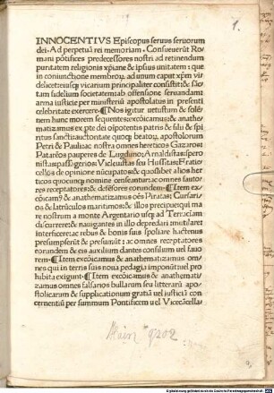 Bulla 'Consueverunt Romani pontifices' : Rom, 1492.04.19.