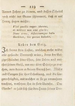 Ueber den Geiz.