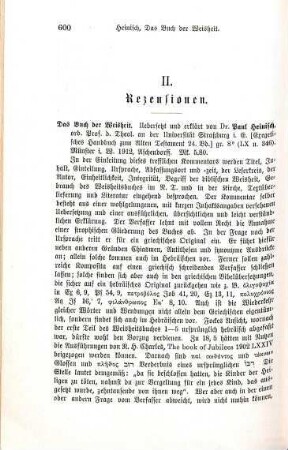 600-601 [Rezension] Heinisch, Paul, Das Buch der Weisheit