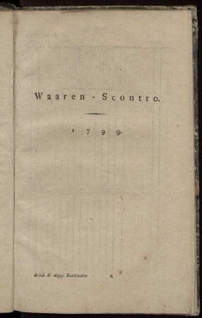 Waaren- Scontro. 1799.