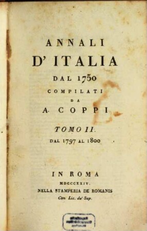 Annali d'Italia dal 1750, 2. Dal 1797 al1800