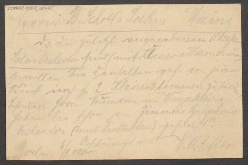 Brief an B. Schott's Söhne : 06.09.1900