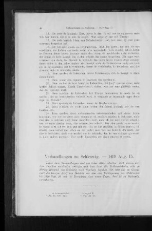 Verhandlungen zu Schleswig. - 1419 Aug. 15.
