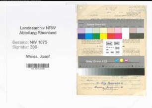 Entnazifizierung Josef Weiss , geb. 19.02.1902 (Lehrer)