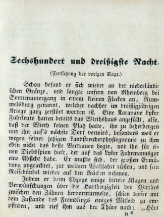 Sechshundert und dreißigste Nacht