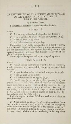 On the theory of the singular solutions of differential equations of the first order.