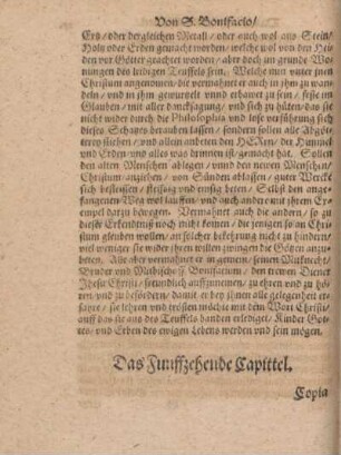 Das Funffzehende Capittel. Copia eines Brieffes, den Babst Gregorius an Fürst Carolum Martellum, Großhoffmeistern in Franckreich geschrieben