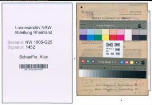 Entnazifizierung Alex Schaeffer , geb. 07.10.1901 (Vertreter)