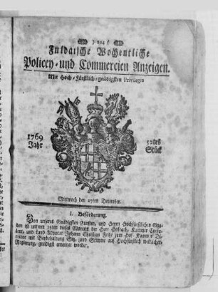 52tes Stück, Ausgabe vom 27. December 1769