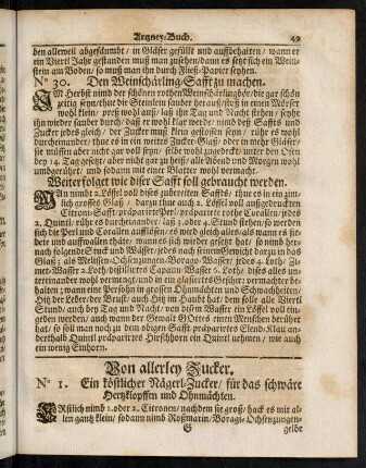 49-73, Von allerley Zucker. - Allerley Oel zu machen.