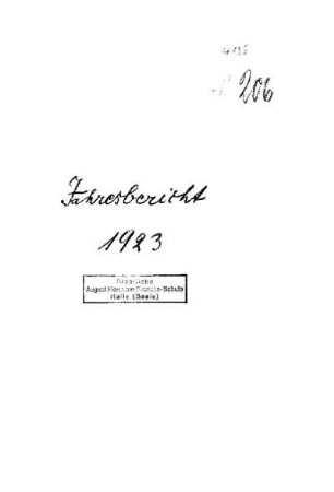 1923/24: Jahresbericht ... - 1923/24