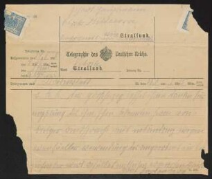 Brief von Kuno Ferdinand von Hardenberg an Gerhart Hauptmann