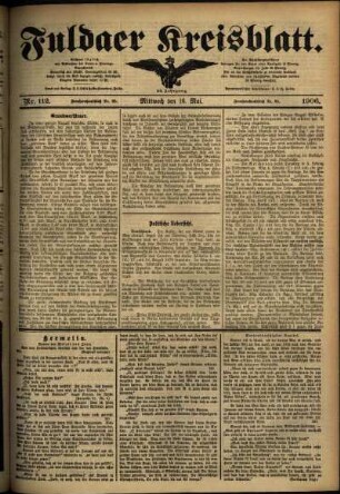 Ausgabe vom Mittwoch, den 16. Mai 1906.