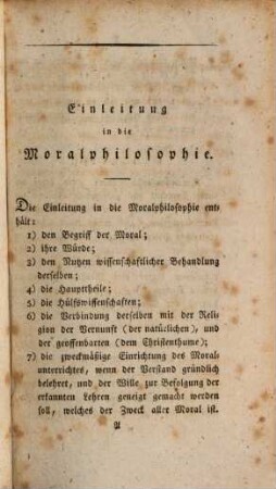 Moralphilosophie, 1