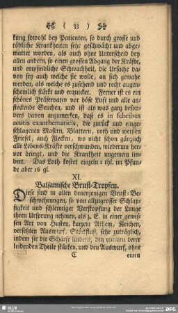 XI. Balsamische Brust-Tropfen