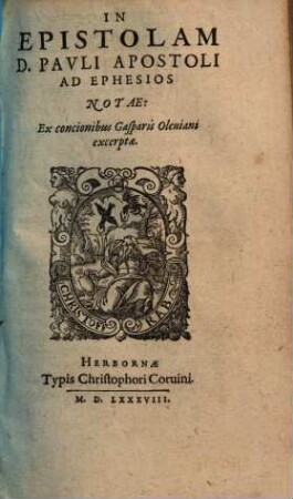 In Epistolam D. Pavli Apostoli Ad Ephesios Notae