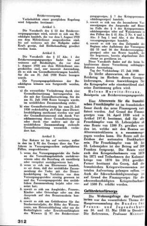Altersrente für die französischen Frontkämpfer [Kriegsbeschädigten- und Kriegshinterbliebenenfürsorge ]