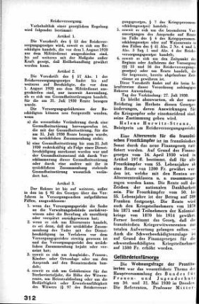Altersrente für die französischen Frontkämpfer [Kriegsbeschädigten- und Kriegshinterbliebenenfürsorge ]