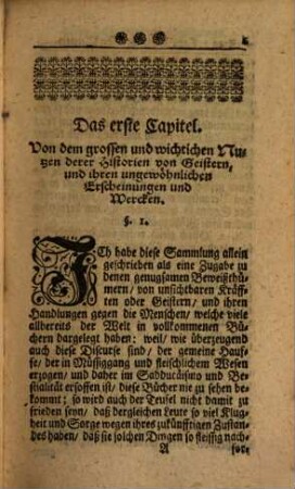Die Gewißheit Der Geister : gründlich dargethan durch unlaugbare Historien von Erscheinungen, Würckungen, Zaubereyen, Stimmen, [et]c. Zum Beweiß der Unsterblichkeit der Seele, der Boßheit und Elends der Teufel und Verdammten und der Seeligkeit der Gerechten ; Zur Uberzeugung der Sadducäer und Unglaubigen, Ehemals in Englischer Sprache geschrieben