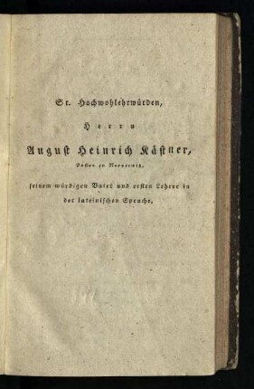 Sr. Hochwohlehrwürden, ...