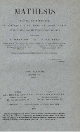 TOME SIXIÉME. DÉCEMBRE 1886.