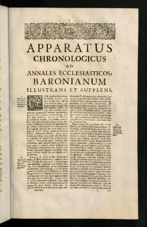 1-42, Apparatus Chronologicus Ad Annales ...