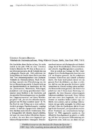 Cornelia Schmitz-Berning: Vokabular des Nationalsozialismus [Rezension]