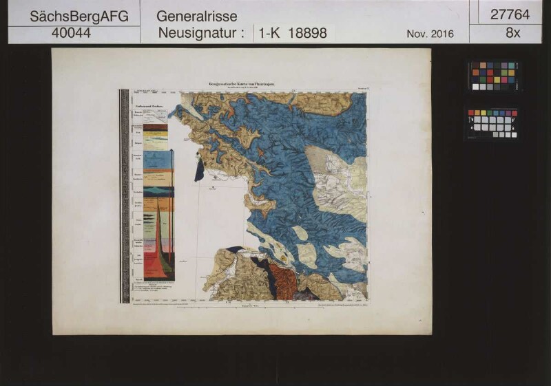 Geognostische Karte von Thüringen (auf Basis der Schliebenschen Karte)
