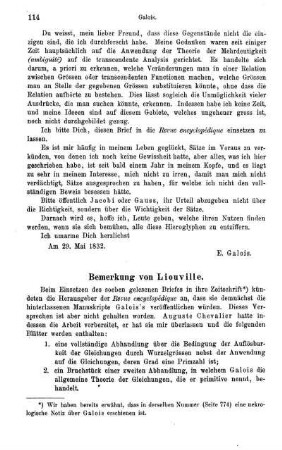 Bemerkung von Liouville.