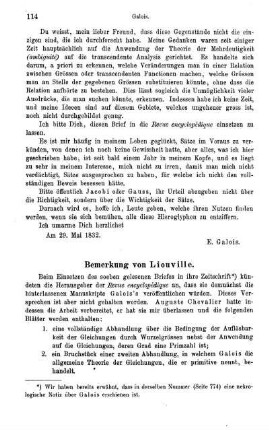 Bemerkung von Liouville.