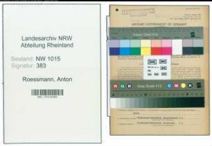 Entnazifizierung Anton Roessmann , geb. 11.06.1901 (Buchhalter)