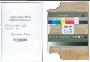 Entnazifizierung Clara Schmaloer , geb. 04.03.1899 (Lehrerin)