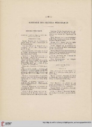 Sommaire des recueils périodiques