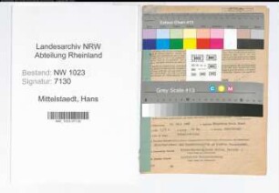 Entnazifizierung Hans Mittelstaedt , geb. 24.07.1888 (Stadtinspektor)