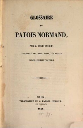 Glossaire du patois normand : Augm. des 2 tiers