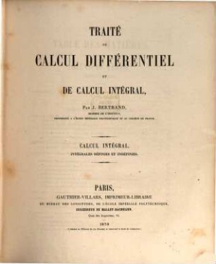 Traité de calcul différentiel et de calcul intégral, 2