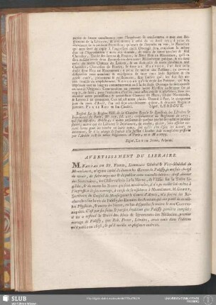 Avertissement Du Libraire
